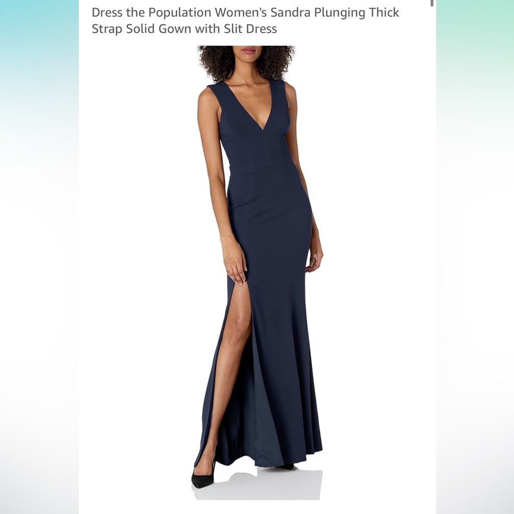 Dress The Population Dark Blue Textured Dress